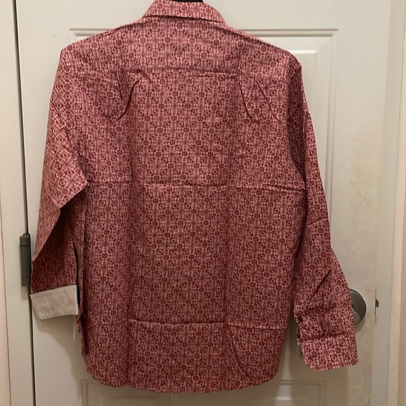 TASSO ELBA.NWT. Men’s XL long sleeve red combo shirt. 55%Linen 45%Cotton - Picture 6 of 7